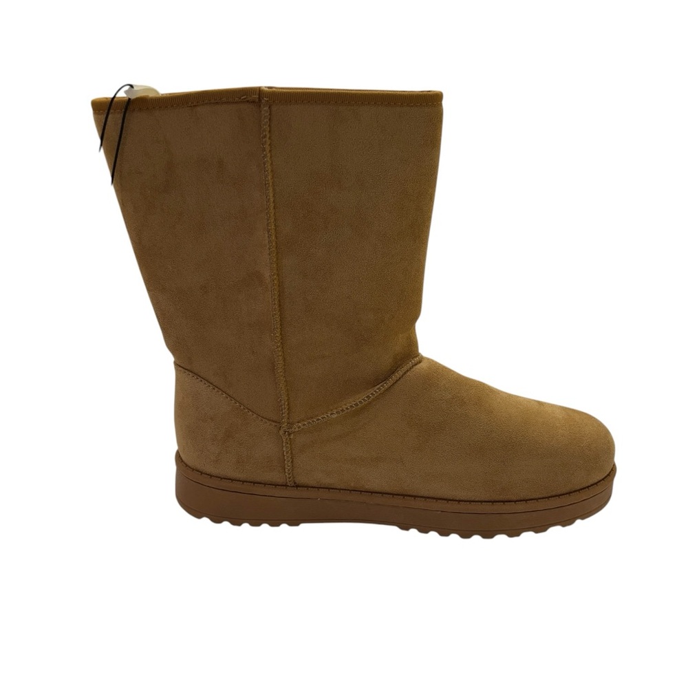 NEW Arizona Cognac Textile Faux Fur Lined Mid Calf Boots Women’s Winter Shoes 11